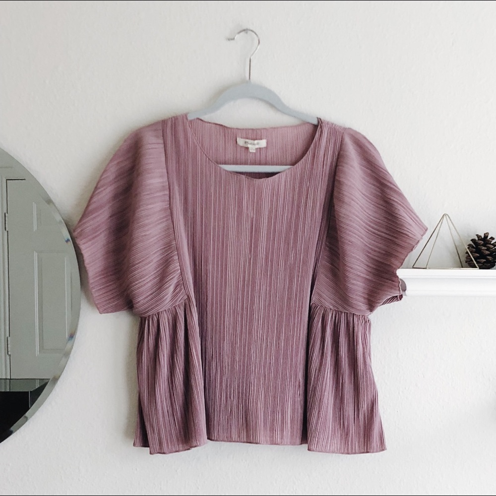 Madewell Mauve Micropleat Blouse
